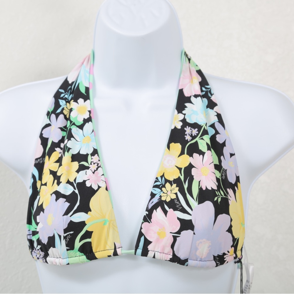 NWT REVOLVE x VDM the Label Bobbie Reversible Floral & Polka Dot Bikini Top, M‎